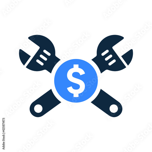 Business, work, service cost icon. Editable vector isolated on a white background.