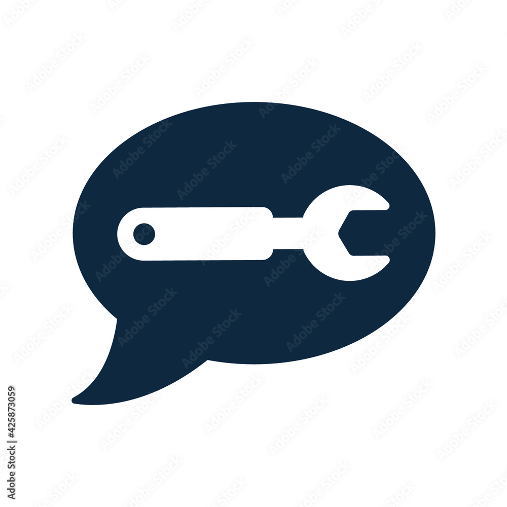 Repair service message icon. Glyph vector isolated on a white background. Repair service message icon. Glyph vector isolated on a white background.
