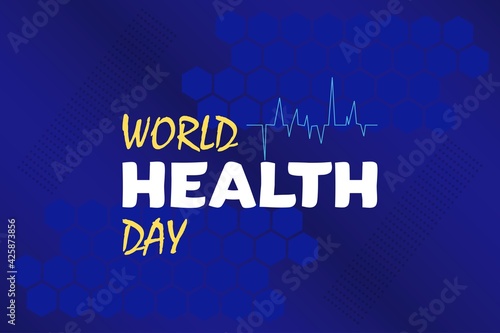 World Health Day vector background design Template. Template for background, banner, card, poster with text inscription. Vector Illustration