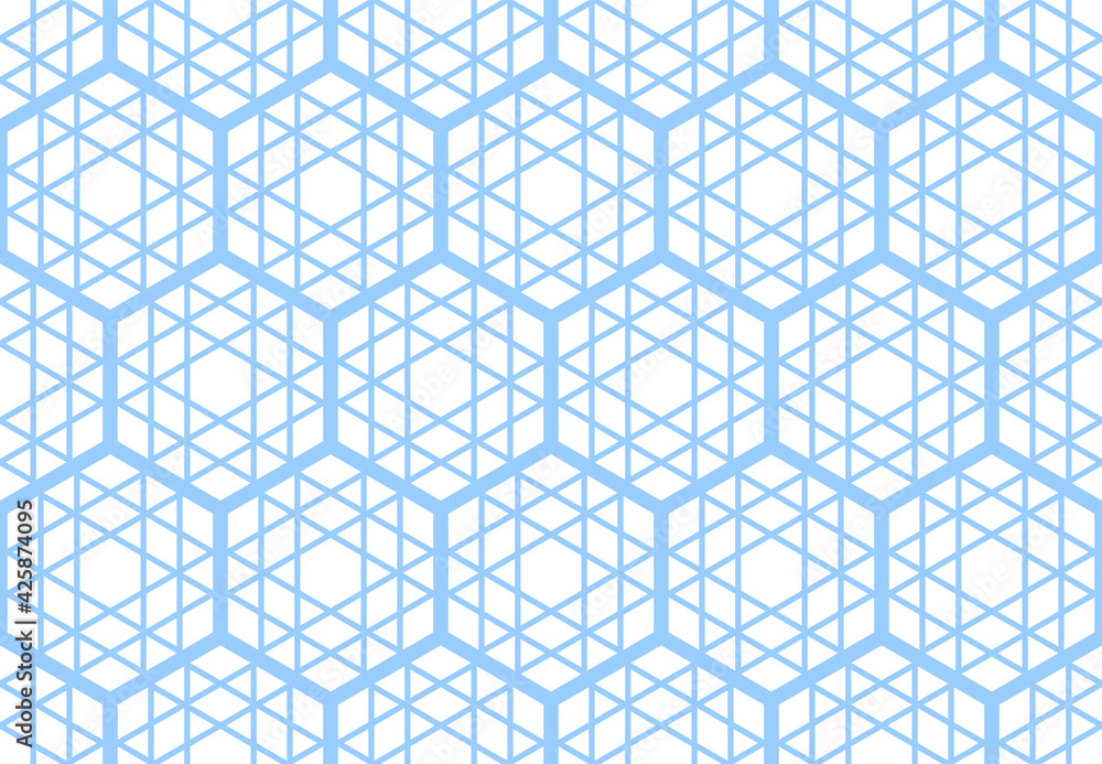 Seamless geometric hexagons grid pattern and texture.