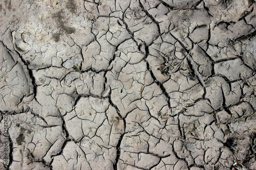  Cracked black earth in hot weather in summer