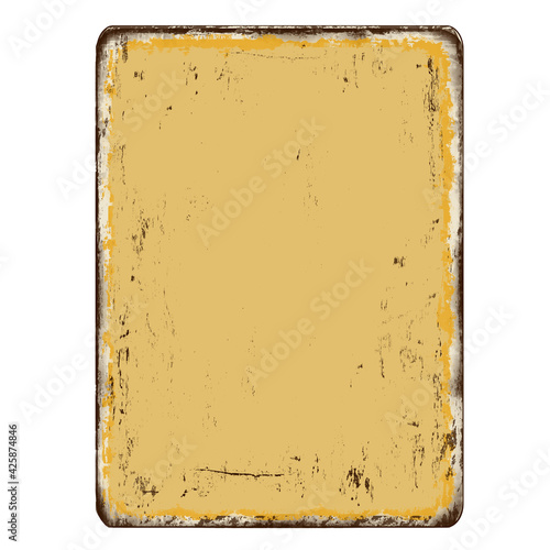 Blanked vintage rusty metal plate