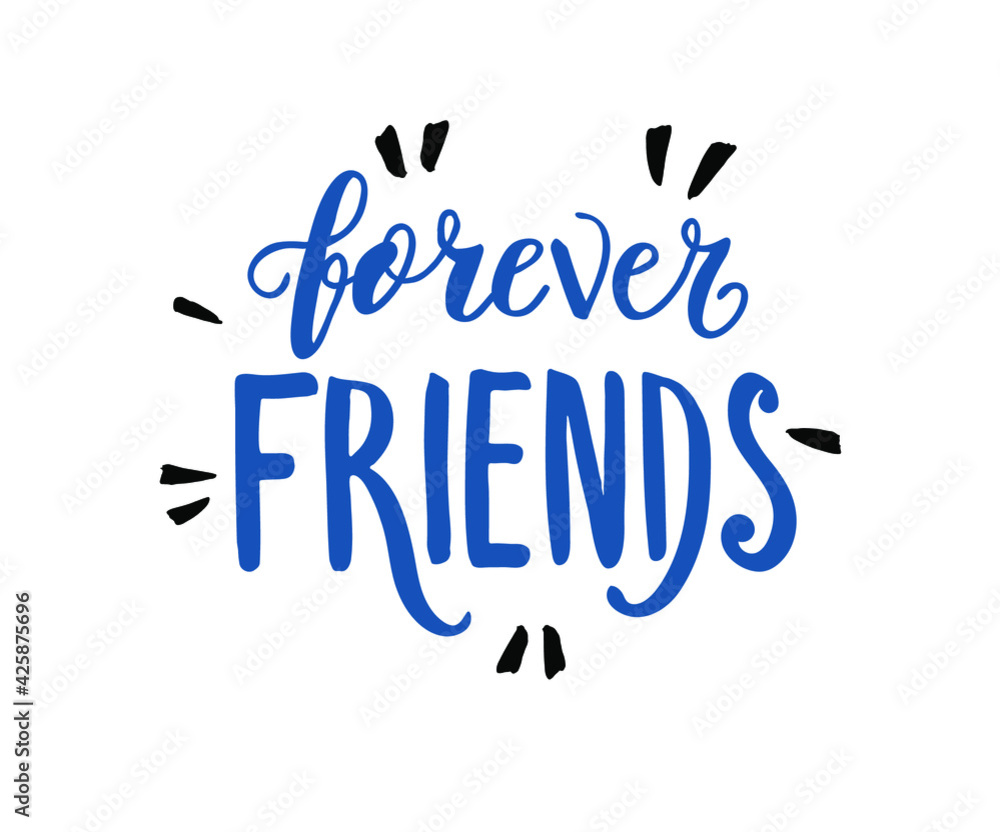 Friends forever text slogan print for t shirt. Hand drawn lettering slogan graphic vector illustration, template, icon, badge.
Friends forever text slogan print for t shirt. Hand drawn lettering slogan graphic vector illustration, template, icon, badge.