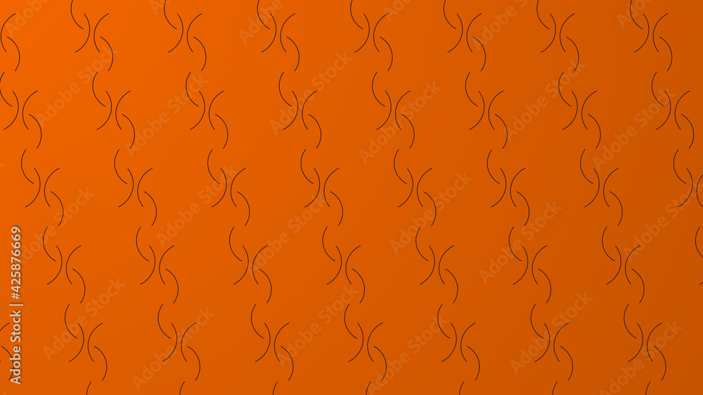 Fototapeta premium Geometric pattern where lines and shapes intersect with each other to form new patterns on orange gradient with copy space. Use background for logo. Simple illustration concept.