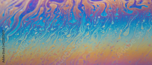 Quadro su tela Colorful oil slick art abstract background backdrop rainbow photo texture