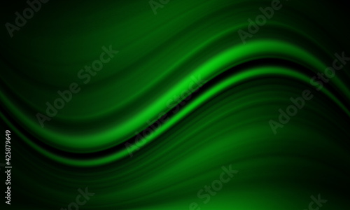 Abstract green wave on a black background 