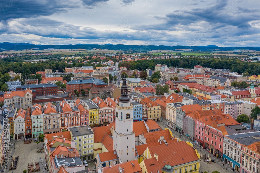 Panoramic aerial view of Swidnica. Poland. Lower Silesia.