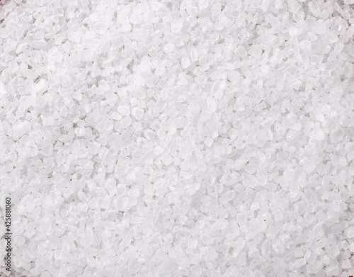 Top view, closeup of coarse salt. Food backdrop