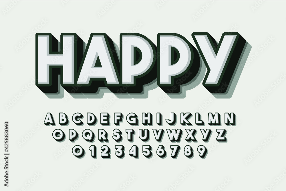 Vector of stylized bold font and alphabet Vector of stylized bold font and alphabet