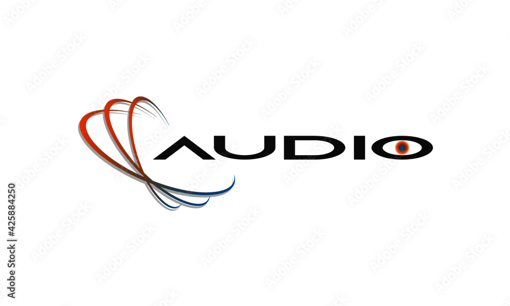 Obraz premium DJ Dance Party Logo, Recording Studio Emblem, Audio Wave and Light Dark Gradient Background 