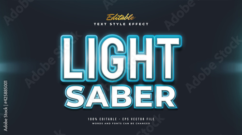 Light Saber Text Style with Glowing Neon Effect