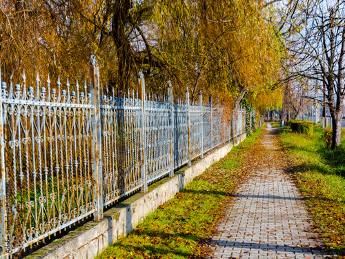 Rusty fence of an old garden in Balatonkenese photo