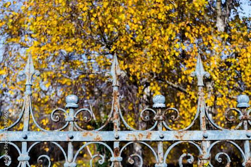 Rusty fence of an old garden in Balatonkenese photo