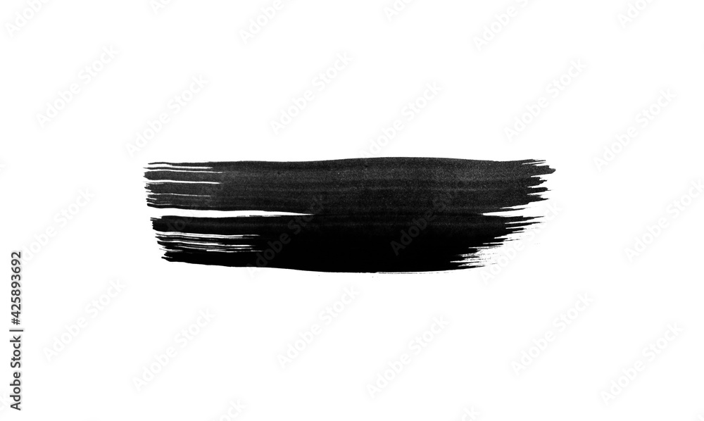 single paint ink scratch isolated on white background. grungy blank line stroke. modern paint brush swatches drawing.