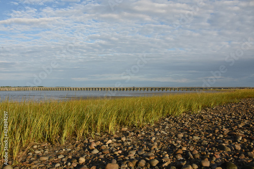Photo Bridge in the Distance Stretching Over Duxbury Bay