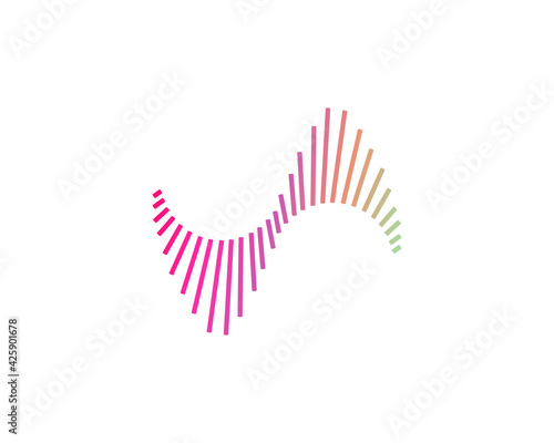Abstract gradient linear logotype. Wave flow logo symbol. Motion stream water aqua vector icon in minimalistic style.