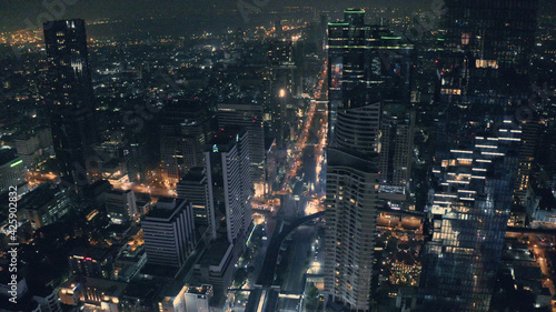 Aerial view of Bangkok at Night