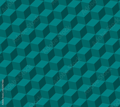 Patrón de cubos azules con efecto 3D y sombreado con ligera inclinación