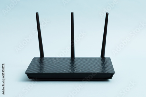 Obraz na płótnie Router Wi-Fi close up. Fast internet modem device.