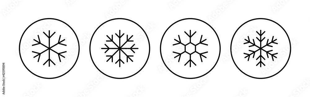 Snow icon set. snowflake icon vector Snow icon set. snowflake icon vector