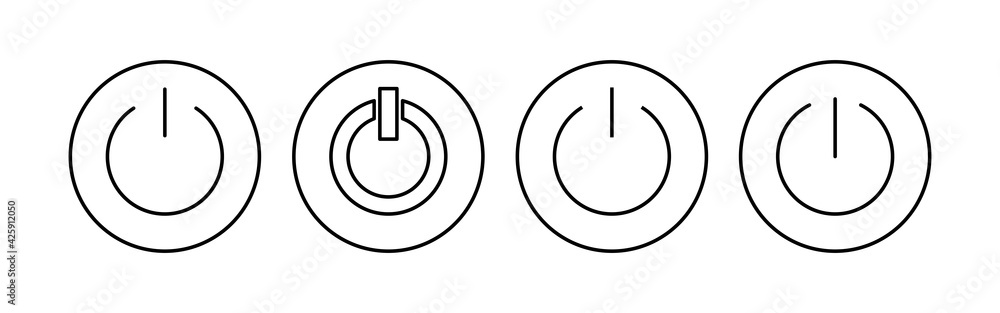 Power icon set. Power Switch Icon. Electric power