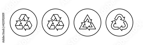 Recycle icon set. Recycling vector icon.