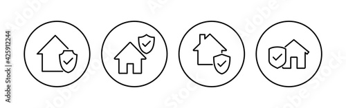 House insurance icon set. house protection icon.