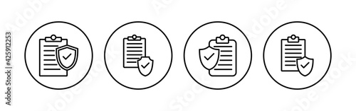 Insurance icon set. insurance symbol vector