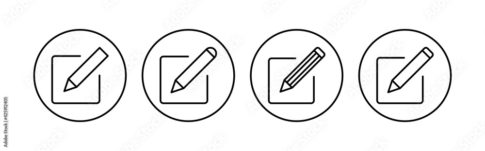 Edit icon set. edit document icon. edit text icon. pencil. sign up Edit icon set. edit document icon. edit text icon. pencil. sign up
