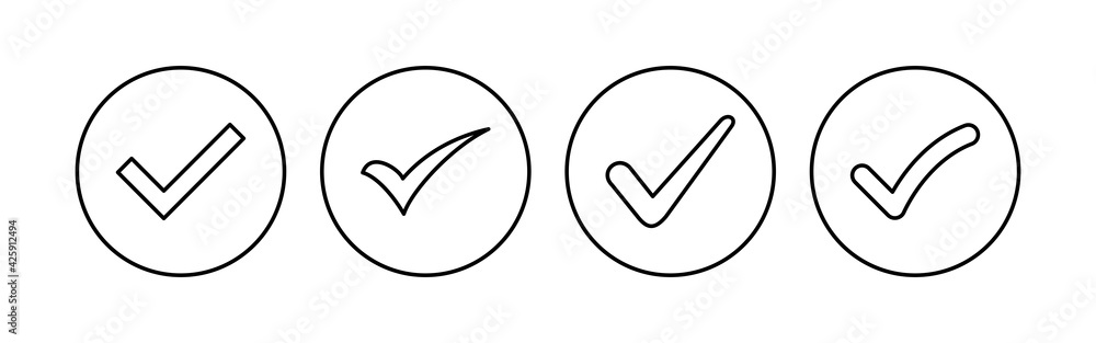 Check mark set. Check mark icon. Tick mark symbol vector Check mark set. Check mark icon. Tick mark symbol vector
