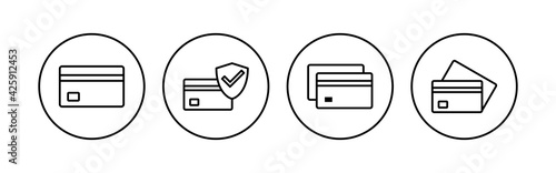 Credit card icon set. Credit card payment icon vector