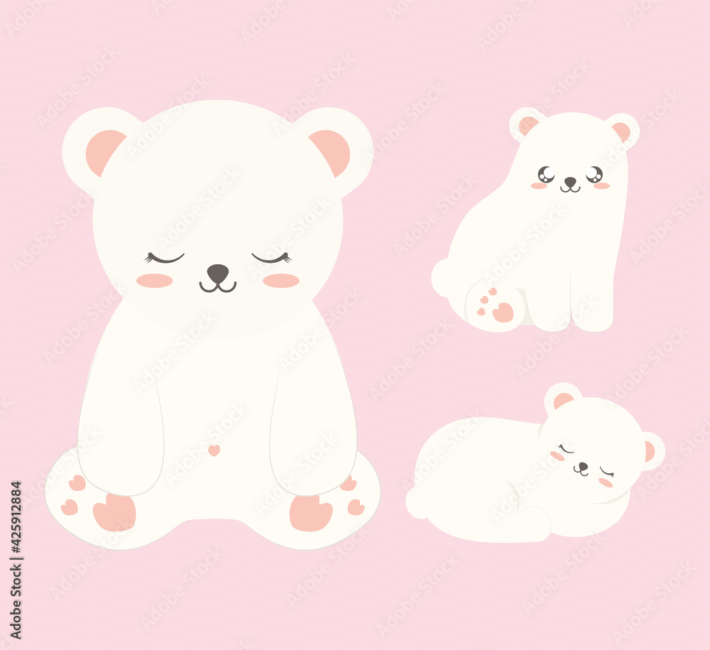 three cute bears
