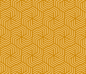Ingelijste posters Oranje patronen Gele honingraat hexagonen achtergrond  © Karen Roach