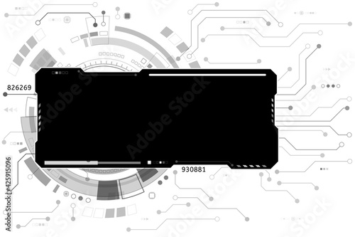 Vector circuit board cyber security on white background for technology background