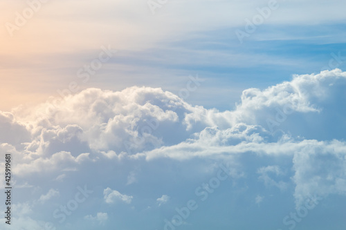 Fototapeta Naklejka Na Ścianę i Meble -  sky with clouds and little sun.