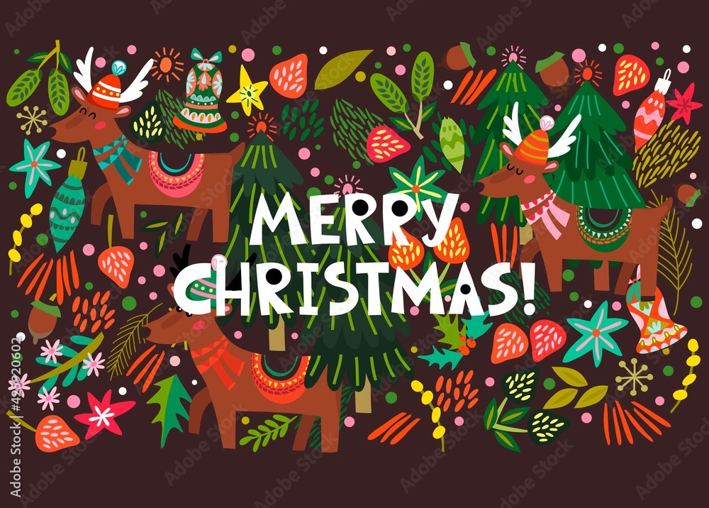 Bright Christmas Illustration. Bright Christmas Illustration.
