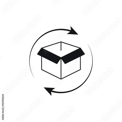 Return package icon. Delivery parcel sign. Cargo goods box symbol. 