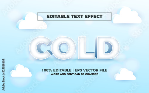 cold editable text style effect illustrator. vector design template
