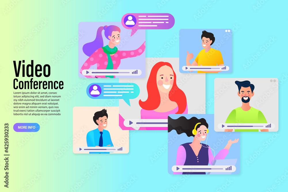 man and woman in video conference with colleagues. Teleconference for work from home concept. Videoconferencing and online meeting workspace. man and woman in video conference with colleagues. Teleconference for work from home concept. Videoconferencing and online meeting workspace.