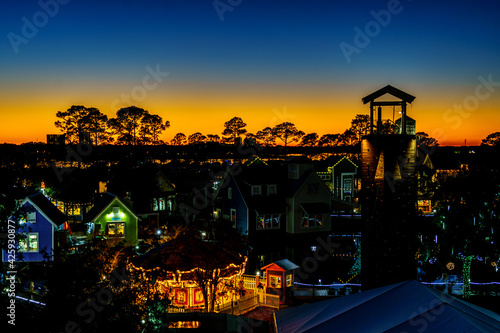 Sunset over the Village of Baytowne Wharf photo