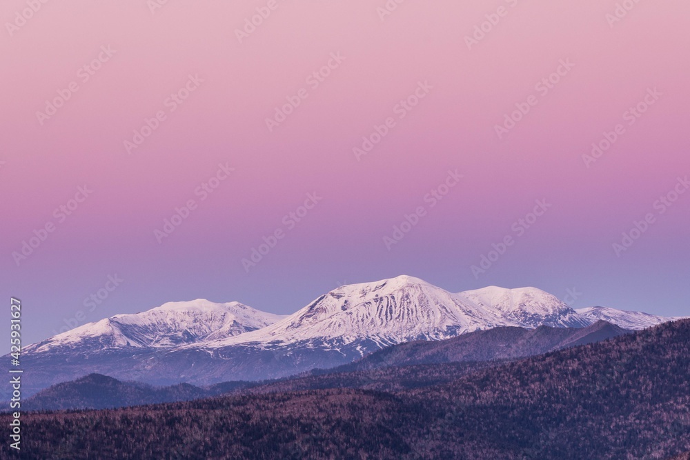 夕陽の大雪山