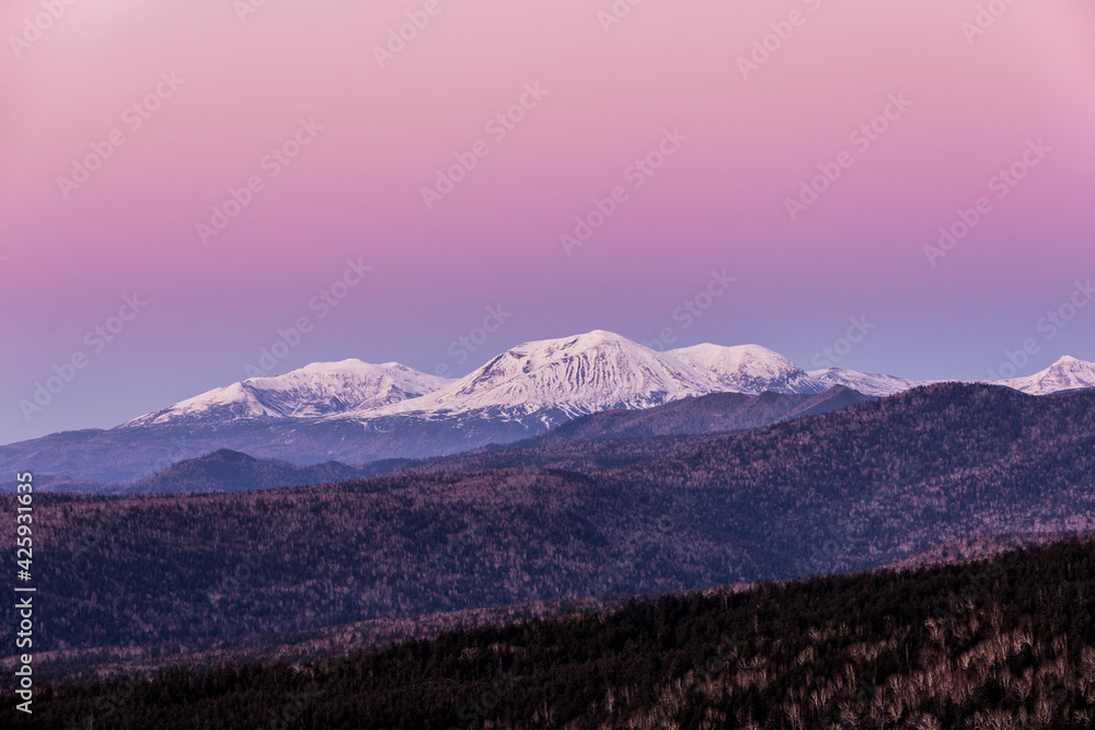 夕陽の大雪山