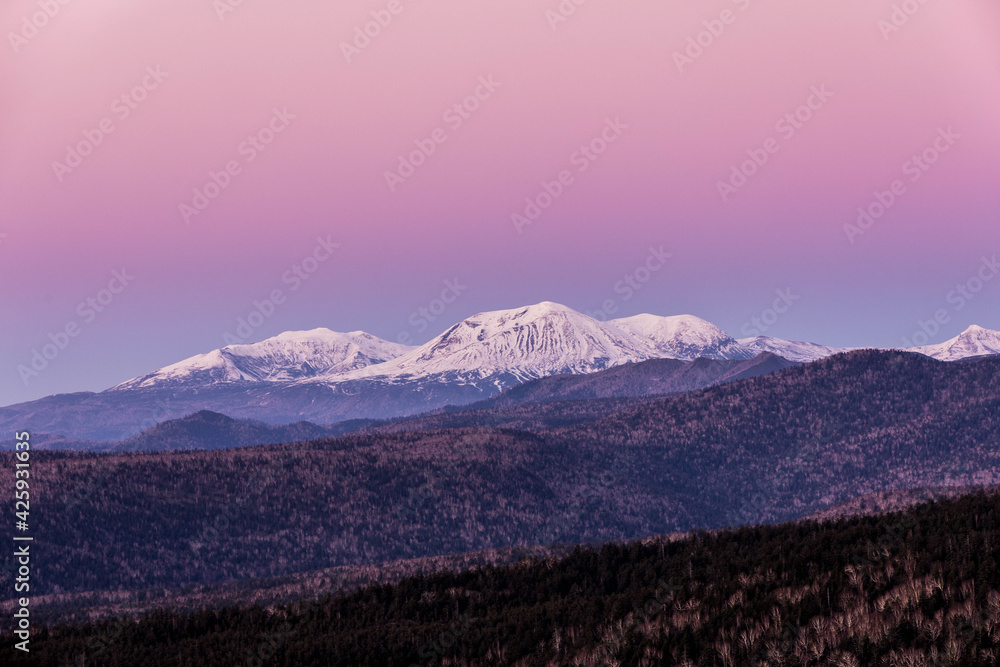 Naklejka premium 夕陽の大雪山