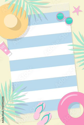 summer vector background with beach illustrations for banners, cards, flyers, social media wallpapers, etc.