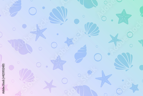 seamless pattern with seashells