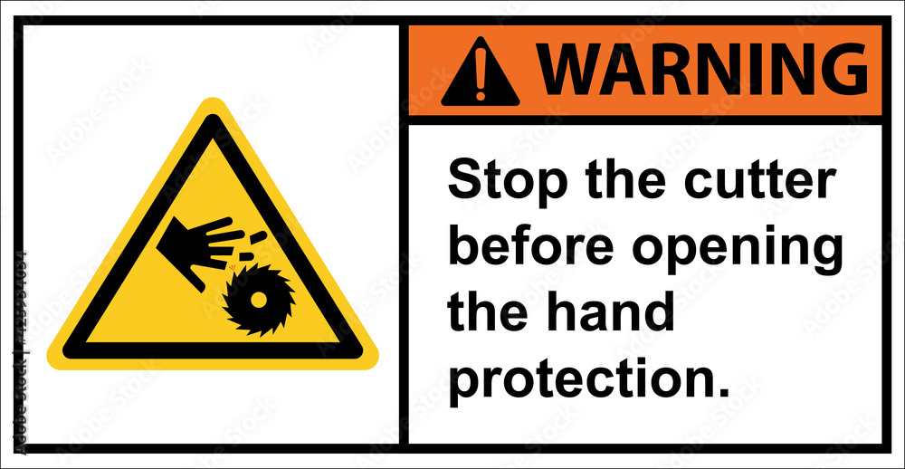 Warning sign, be careful with the saw blade cut.,Warning sign Warning sign, be careful with the saw blade cut.,Warning sign