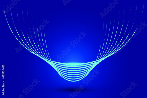 Point particle motion arc trajectory big data technology sense abstract background 