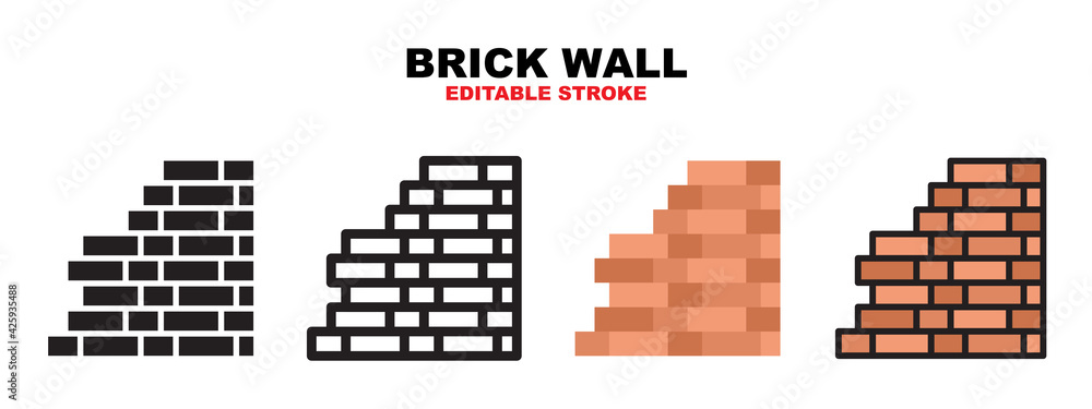 Brick Wall icon set with different styles. Icons designed in filled, outline, flat, glyph and line colored. Editable stroke and pixel perfect. Can be used for web, mobile, ui and more. Brick Wall icon set with different styles. Icons designed in filled, outline, flat, glyph and line colored. Editable stroke and pixel perfect. Can be used for web, mobile, ui and more.