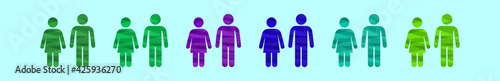 set of plaid rest room cartoon icon design template with various models. vector illustration isolated on blue background