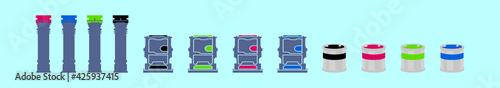 set of cartridge and tone cartoon icon design template with various models. vector illustration isolated on blue background